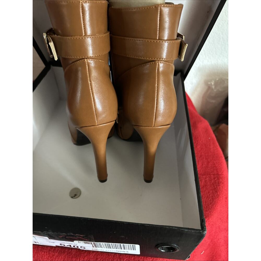 women's brown leather ankle boots size 9 Idifu - Picture 4 of 5